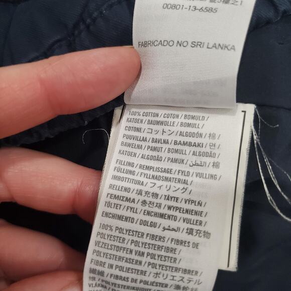 Y2K Hollister Jacket Womens Large Blue Quilted Cotton Zip Front Mock Neck - Picture 8 of 11